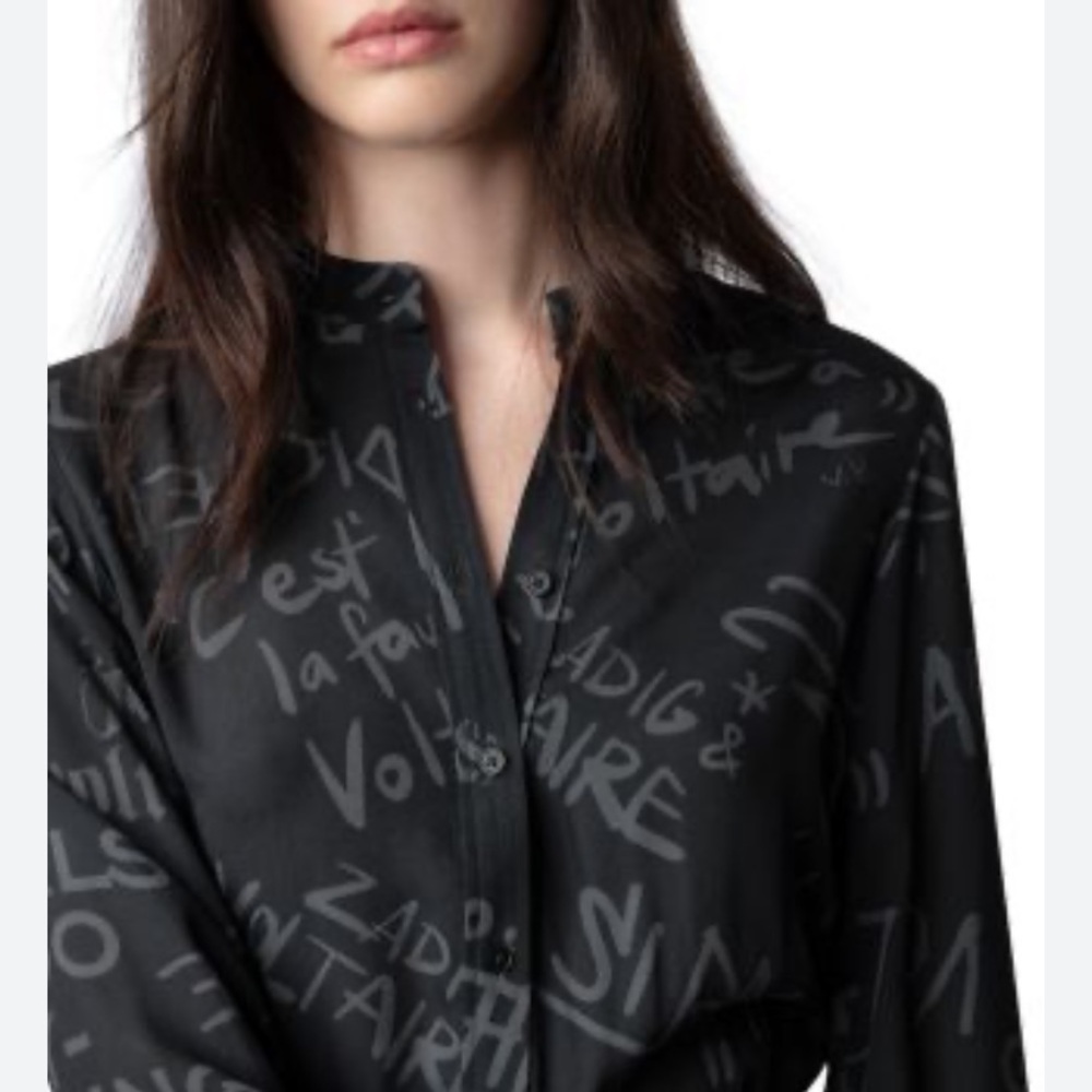 Zadig & Voltaire Refla Crepe Manifesto Dress - Picture 4 of 10